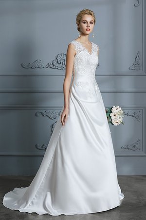 Robe de mariée décolleté dans le dos a-ligne rêveur longue officiel - Photo 5