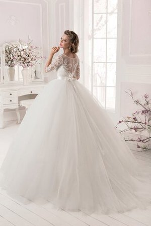 Robe de mariée classique avec perle de mode de bal avec nœud à boucles avec ruban - Photo 3