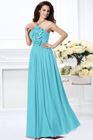 Robe demoiselle d'honneur fermeutre eclair en chiffon avec fleurs de bustier ligne a - Photo 3