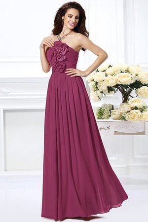 Robe demoiselle d'honneur fermeutre eclair en chiffon avec fleurs de bustier ligne a - Photo 5