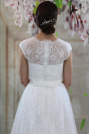 Robe de mariée plissé distinguee elevé avec nœud avec ruban - Photo 5
