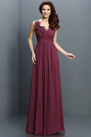 Drapiertes Reißverschluss Empire Taille A-Linie Chiffon Brautjungfernkleid - Bild 5