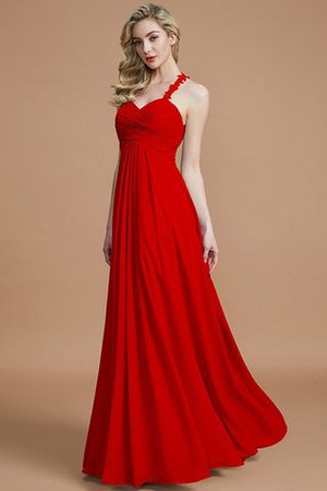 Robe demoiselle d'honneur avec zip jusqu'au sol manche nulle avec chiffon ruché - Photo 29