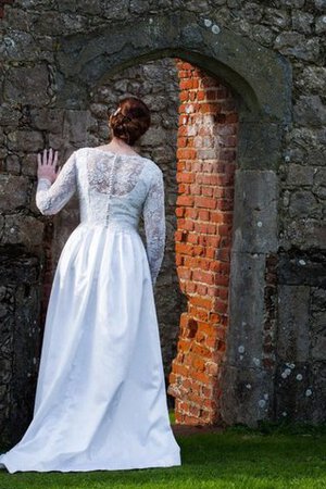 Vestido de Novia de Corte-A en Tafetán de Mangas Illusion de Hasta el suelo de Volante - Foto 3