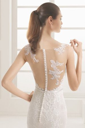 Robe de mariée luxueux appliques boutonné avec sans manches de traîne courte - Photo 6