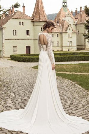 Abito da Sposa originale in Chiffon Tubino con Perline Buco Della Serratura Schiena decorato - Foto 3