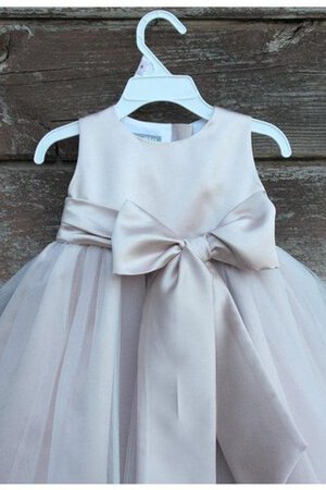 Robe de cortège enfant plissage textile en tulle de lotus a-ligne manche nulle - Photo 4