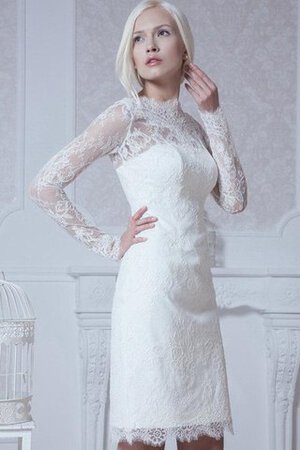 Abito da Sposa Allacciato in pizzo con Maniche Lunghe con Applique Lupetto Formale E Informale - Foto 4