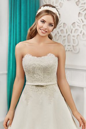 Robe de mariée longueur au ras du sol appliques avec nœud à boucles ligne a - Photo 5