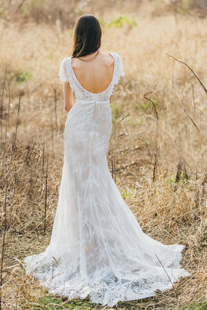 Abito da sposa in pizzo affascinante lunghi in pizzo con manica corte sirena - Foto 3