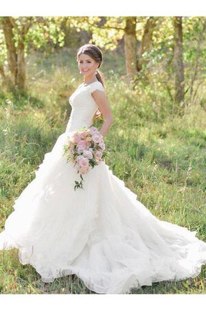 Abito da Sposa retro A-Line Elegante V-Scollo Coda A Strascico Corto moda - Foto 3