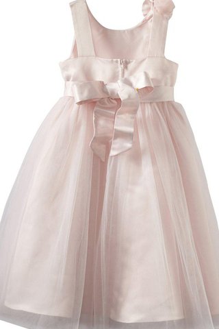 Robe de cortège enfant avec nœud a-ligne avec fleurs de tour de ceinture en haute en tulle - Photo 2