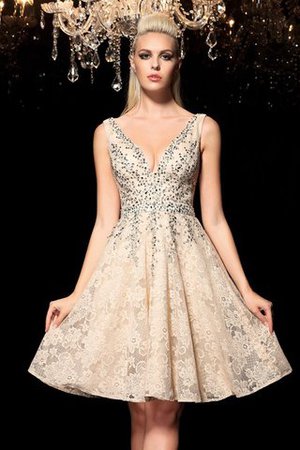 Robe de cocktail sexy naturel de princesse avec décoration dentelle ligne a - Photo 1