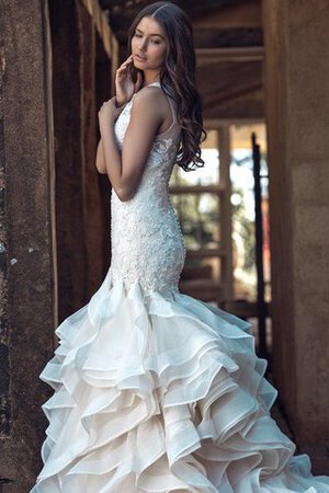 Elegante Vestido de Novia de Sin mangas de Hasta el suelo de Cola Corte de Apliques - Foto 3