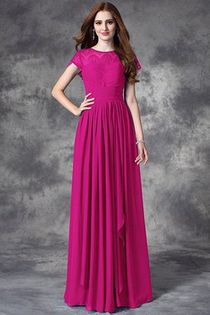 Ärmelloses Chiffon Normale Taille Anständiges Brautjungfernkleid mit Bordüre - Bild 11