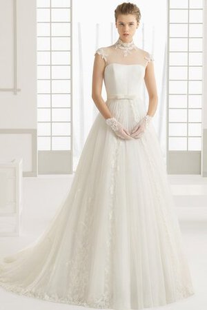 Robe de mariée romantique grandiose avec perle de traîne courte de tour de ceinture empire - Photo 1