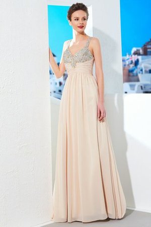 Robe de soirée longue jusqu'au sol avec chiffon ligne a fermeutre eclair - Photo 5