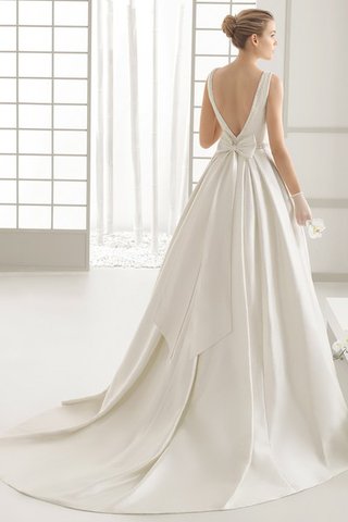 Robe de mariée distinguee romantique v col profonde de col bateau de traîne moyenne - Photo 2