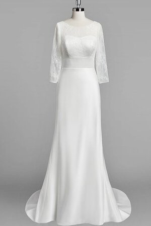 Robe de mariée luxueux col u profond avec manche longue de traîne moyenne de fourreau - Photo 1