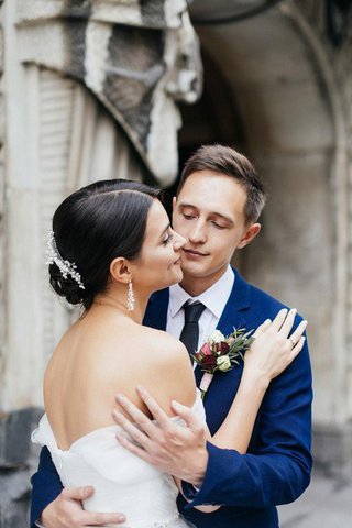 Abito da Sposa Fuori dalla spalla Romantico Cuore stravagante A-Line Cerniera - Foto 2