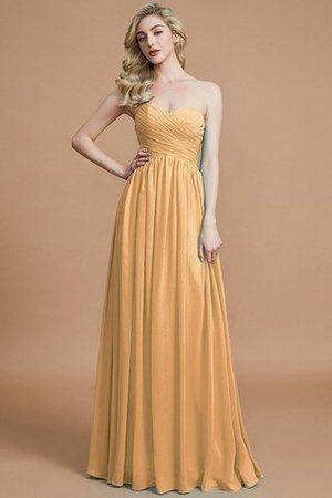 Robe demoiselle d'honneur naturel d'empire avec chiffon ruché jusqu'au sol - Photo 17