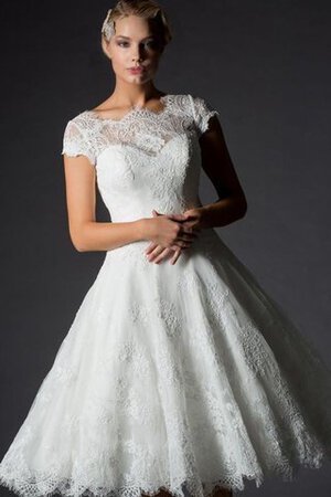 Robe de mariée plissé delicat moderne appliques au niveau de cou - Photo 3