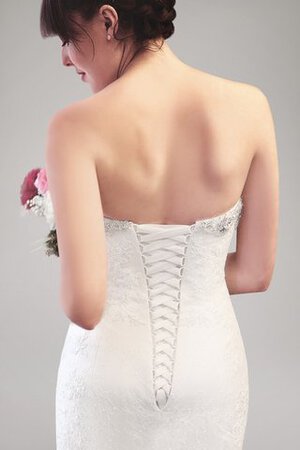 Abito da Sposa Coda A Strascico Corto Naturale Elegante in pizzo Cuore con Perline - Foto 3