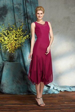 Reißverschluss Normale Taille Schaufel-Ausschnitt Chiffon Ärmellos Brautmutterkleid - Bild 3