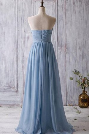 Robe demoiselle d'honneur facile avec sans manches croisade a-ligne ruché - Photo 4