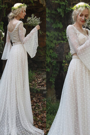 Robe de mariée longueur au ras du sol exquis fermeutre eclair textile en tulle longue - Photo 6