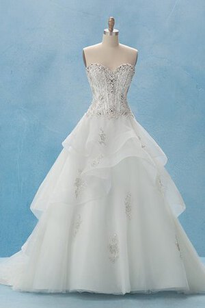 Reißverschluss geschichtes stilvolles lockeres extravagantes bodenlanges Brautkleid - Bild 1