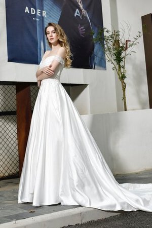 Robe de mariée a-ligne séduisant d'epaule ecrite discrete officiel - Photo 10