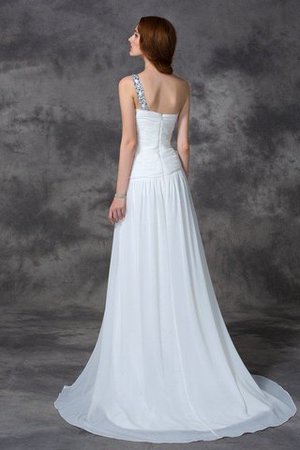 Robe de mariée formelle sexy de traîne courte d'épaule asymétrique a-ligne - Photo 2