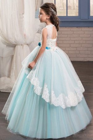 Abito da Cerimonia Bambini in Tulle con Fusciacca Ball Gown con Nastro decorato - Foto 2