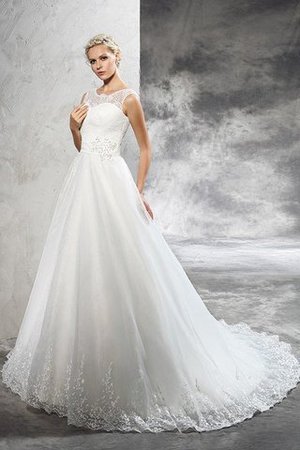 Reißverschluss Ärmelloses Duchesse-Linie Luxus Brautkleid mit Schleife - Bild 4