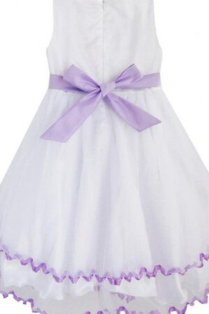 Robe de cortège enfant naturel avec nœud en tulle col u profond avec fleurs - Photo 3