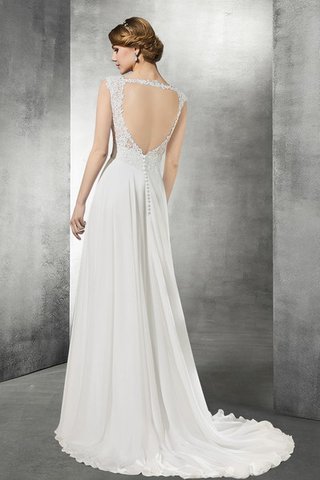 Abito da Sposa con Manica Corte alta vita Cuore con Applique A-Line originale - Foto 2