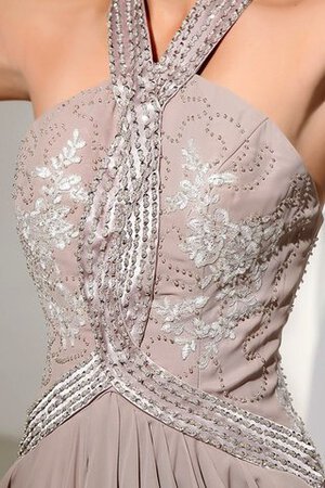 Robe de soirée longue avec chiffon avec perle appliques avec sans manches - Photo 7