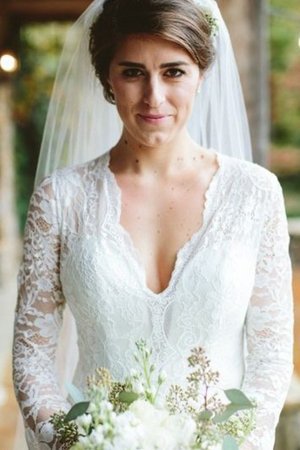 Robe de mariée de traîne courte avec mousseline sucré en plein air en salle - Photo 2