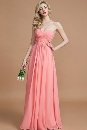 Robe demoiselle d'honneur naturel a-ligne jusqu'au sol de princesse en chiffon - Photo 5