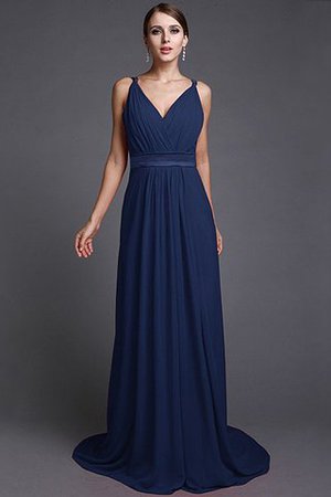 Robe demoiselle d'honneur longue de lotus avec chiffon fermeutre eclair manche nulle - Photo 12