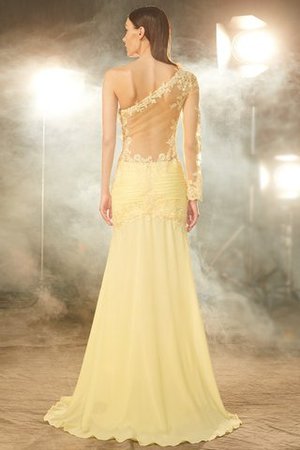 Robe de soirée longue de traîne courte collant avec manche longue avec chiffon - Photo 2