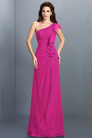 Robe demoiselle d'honneur longue en chiffon gaine avec zip avec sans manches - Photo 11