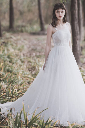 Robe de mariée en tout plein air pétillant bretelles spaghetti manche nulle naturel - Photo 5