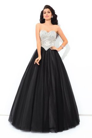 Paillettenbesetztes Ärmelloses Normale Taille Duchesse-Linie Anständiges Quinceanera Kleid - Bild 1