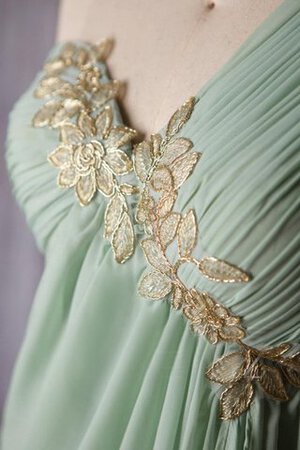 Robe demoiselle d'honneur appliques avec sans manches au drapée d'épaule asymétrique ligne a - Photo 4