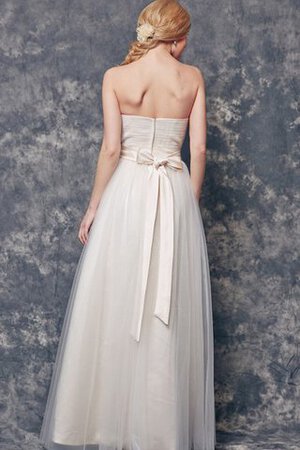 Gerüschtes Reißverschluss Elegantes bodenlanges Brautjungfernkleid mit Schleife mit Gürtel - Bild 3
