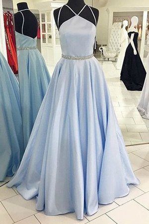 Prinzessin Normale Taille Nackenband Bescheidenes Abendkleid aus Satin - Bild 1