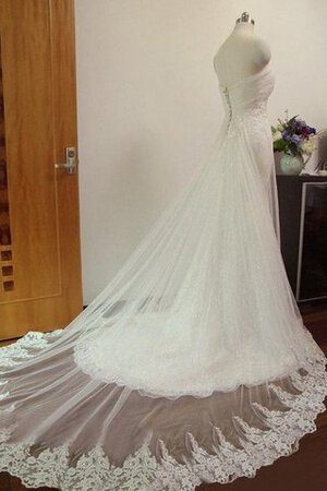 Abito da Sposa in Pizzo Cappellino in pizzo Cuore Sirena A Terra - Foto 3