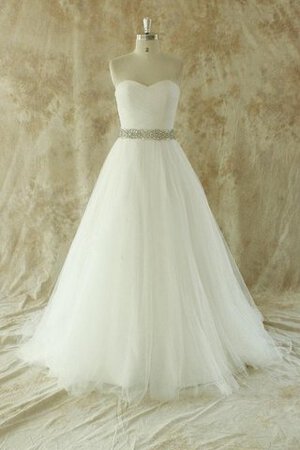 Robe de mariée sexy manche nulle avec perle ceinture textile en tulle - Photo 1